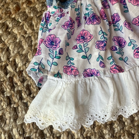 🌸 oshkosh b’gosh denim overall tiered floral dress - Picture 4 of 8